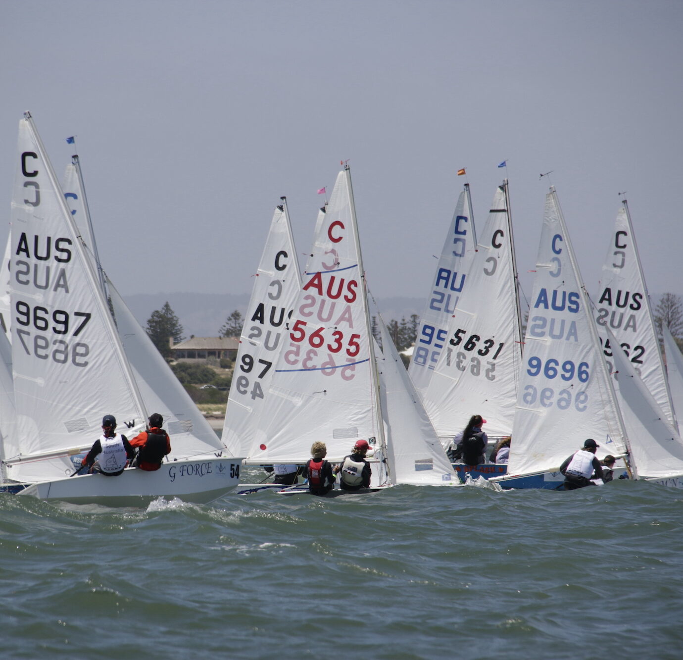 Cadet Class Start line - Sail Sandy 2018