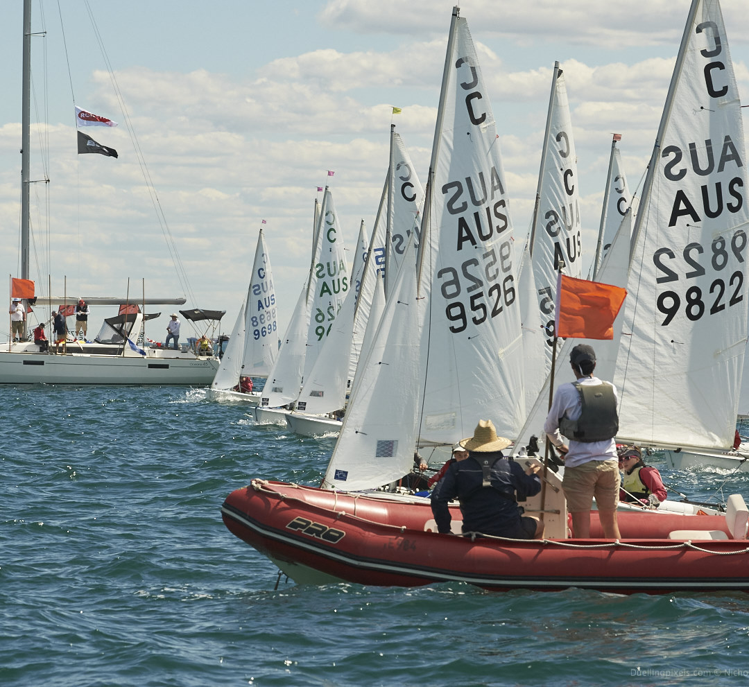 Cadet Class Start line - Sail Sandy 2018